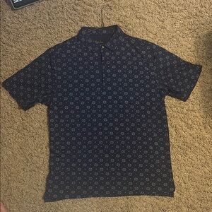 Bobby Jones Blue Polo Shirt with Geometric Pattern